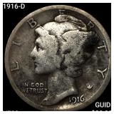 1916-D Mercury Dime NICELY CIRCULATED