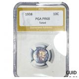 1938 Mercury Silver Dime PGA PR68 Toned