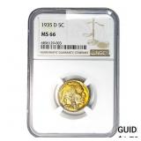 1935-D Buffalo Nickel NGC MS66