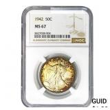 1942 Walking Liberty Half Dollar NGC MS67