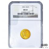 1913 $2.50 Gold Quarter Eagle NGC MS61