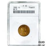 1922 Wheat Cent ANACS F12 No D