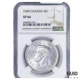 1949 Canada Silver Dollar - George VI NGC SP66
