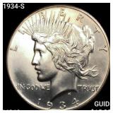 1934-S Silver Peace Dollar CHOICE BU+