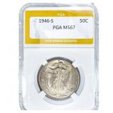 1946-S Walking Liberty Half Dollar PGA MS67