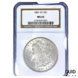 1881-CC Morgan Silver Dollar NGC MS65