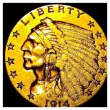 1914 Indian Head Gold $2.50 Quarter Eagle CLOSELY