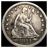 1854 Arrows Seated Liberty Quarter NEARLY UNCIRCUL