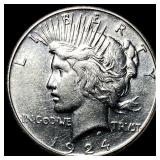 1924-S Silver Peace Dollar CLOSELY UNCIRCULATED