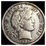 1907-D Silver Barber Dime CLOSELY UNCIRCULATED