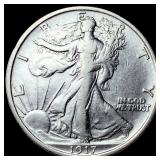 1917 Walking Liberty Half Dollar CLOSELY UNCIRCULA
