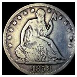 1858-S Silver Half Dollar LIGHTLY CIRCULATED