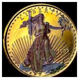 1999 1/10 oz Gold American Eagle $5 GEM BU
