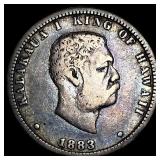 1883 Hawaii Silver 1/4 Dollar NEARLY UNCIRCULATED