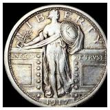 1917 Type 1 Standing Liberty Quarter NEARLY UNCIRC