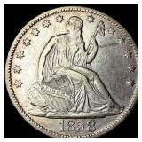 1858-O Silver Half Dollar NEARLY UNCIRCULATED