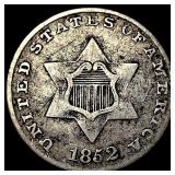 1852 Silver Three-Cent Piece NEARLY UNCIRCULATED