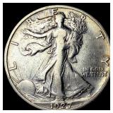 1927-S Silver Walking Liberty Half Dollar NEARLY U