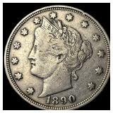 1890 Liberty Head Nickel LIGHTLY CIRCULATED