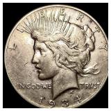 1934-S Silver Peace Dollar CLOSELY UNCIRCULATED