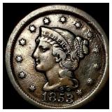 1853 Braided Hair Large Cent LIGHTLY CIRCULATED