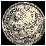 1871 Nickel Three-Cent Piece LIGHTLY CIRCULATED