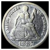1887 Silver Seated Liberty Dime LIGHTLY CIRCULATED
