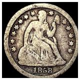 1858-O Silver Seated Liberty Dime LIGHTLY CIRCULAT