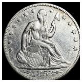 1853 Arrows Seated Liberty Half Dollar CLOSELY UNC