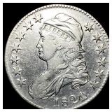 1824 Capped Bust Half Dollar NEARLY UNCIRCULATED