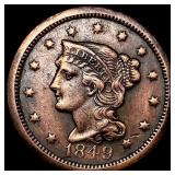 1849 Braided Hair Large Cent CLOSELY UNCIRCULATED