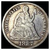1887-S Silver Dime LIGHTLY CIRCULATED