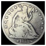 1873 Arrows Seated Liberty Half Dollar LIGHTLY CIR