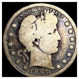 1897 Barber Silver Quarter NICELY CIRCULATED