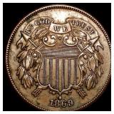 1869 Copper Two-Cent Piece HIGH GRADE