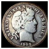 1909-D Silver Barber Dime LIGHTLY CIRCULATED