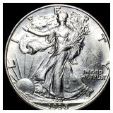 1938 Silver Half Dollar Walking Liberty CHOICE AU