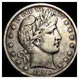 1898-S Silver Barber Half Dollar NEARLY UNCIRCULAT