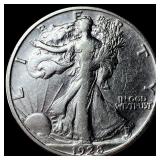 1928-S Silver Walking Liberty Half Dollar ABOUT UN