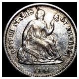 1861 Silver Half Dime CHOICE AU