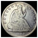 1868-S Silver Half Dollar LIGHTLY CIRCULATED