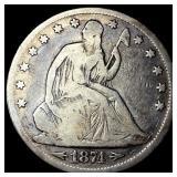 1874 Arrows Seated Liberty Half Dollar NICELY CIRC