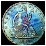 1859 Silver Half Dollar CLOSELY UNCIRCULATED