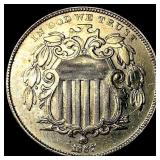 1867 Shield Nickel CHOICE AU