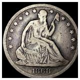 1868-S Silver Half Dollar LIGHTLY CIRCULATED