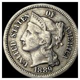 1889 Nickel Three-Cent Piece LIGHTLY CIRCULATED