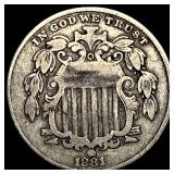 1881 Shield Nickel LIGHTLY CIRCULATED