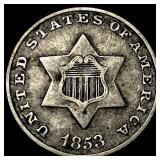 1853 Silver Three-Cent Piece NEARLY UNCIRCULATED
