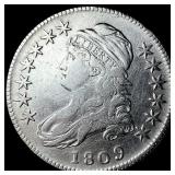 1809 Silver Capped Bust Half Dollar NEARLY UNCIRCU