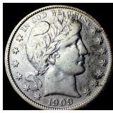 1909-O Silver Barber Half Dollar NEARLY UNCIRCULAT